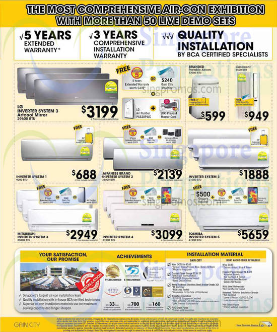 1 Nov Air Conditioners, LG, Toshiba, Mitsubishi