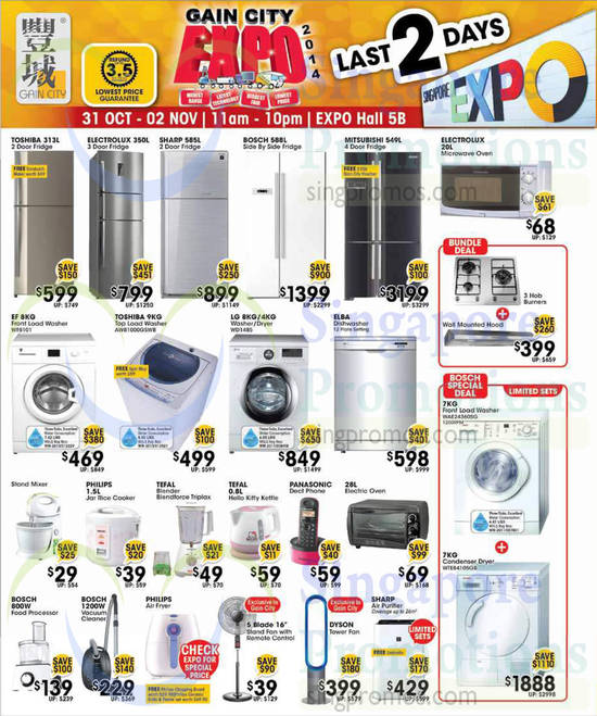 1 Nov Fridges, Washers, Home, Kitchen Appliances, Toshiba, Electrolux, Sharp, Bosch, LG, Elba, Panasonic, Tefal