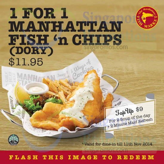 11.95 1 For 1 Manhattan Fish n Chips