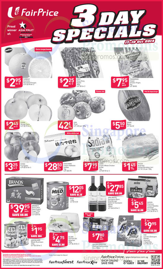 17 Oct (Valid Until 19 Oct) 3 Day Specials