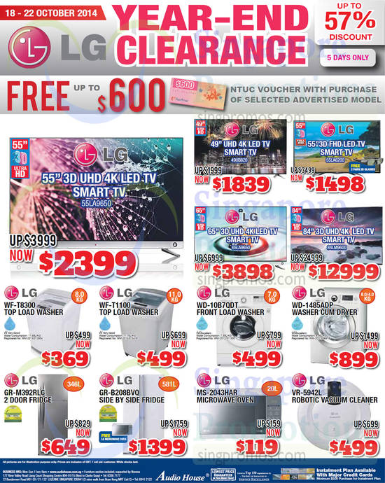 18 Oct TVs, Washers, Fridges, Kitchen Appliances, Small Appliances, LG