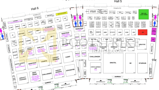 24 Nov Floor Plan Map Full Hall 5, Hall 6, Singapore Expo SITEX 2014