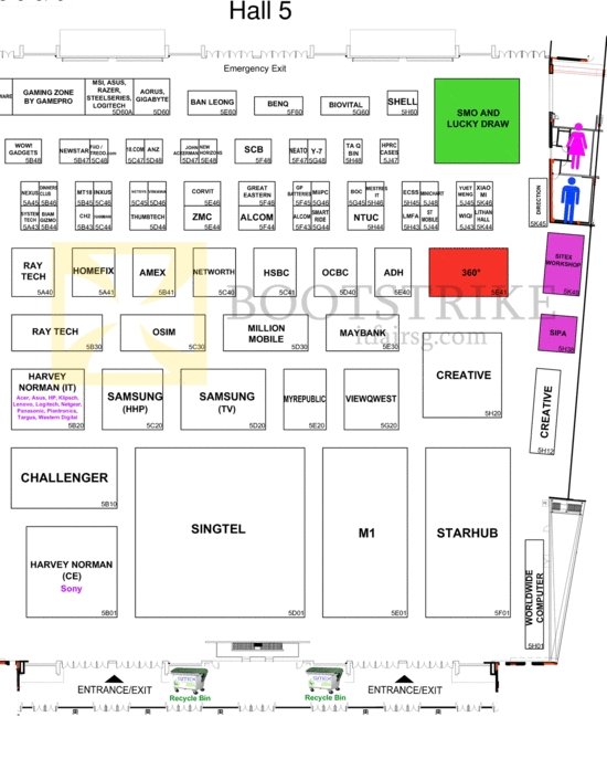 24 Nov Floor Plan Map Hall 5, Singapore Expo SITEX 2014