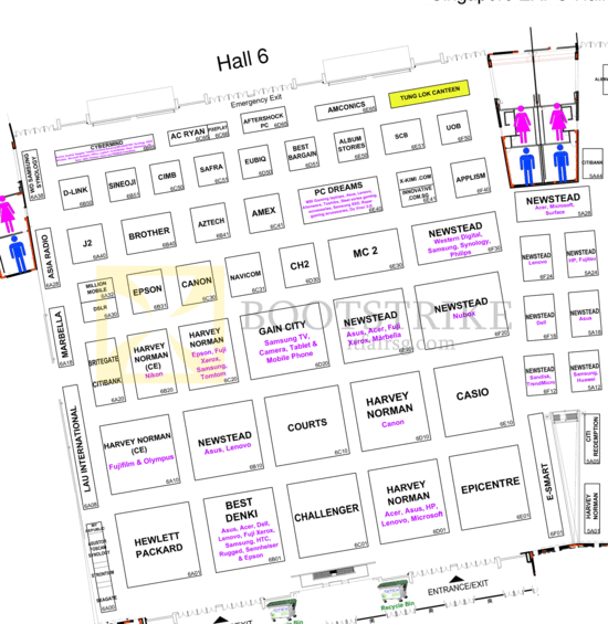 24 Nov Floor Plan Map Hall 6, Singapore Expo SITEX 2014