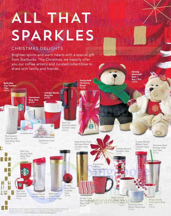 28 Oct Tumblers, Mugs, Starbucks Cards, Holiday Bearista Bear