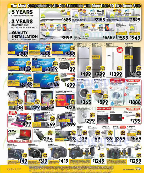 31 Oct Air Conditioners, TVs, Tablets, Notebooks, Washers, Fridges, Kitchen Appliances, Digital Cameras