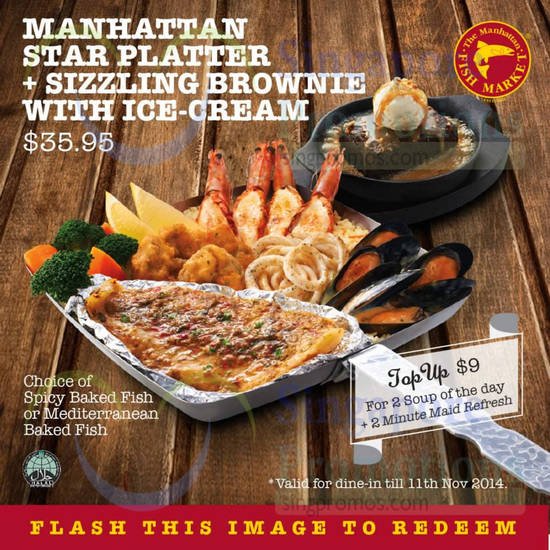 35.95 Manhattan Star Platter, Sizzling Brownie With Ice-Cream