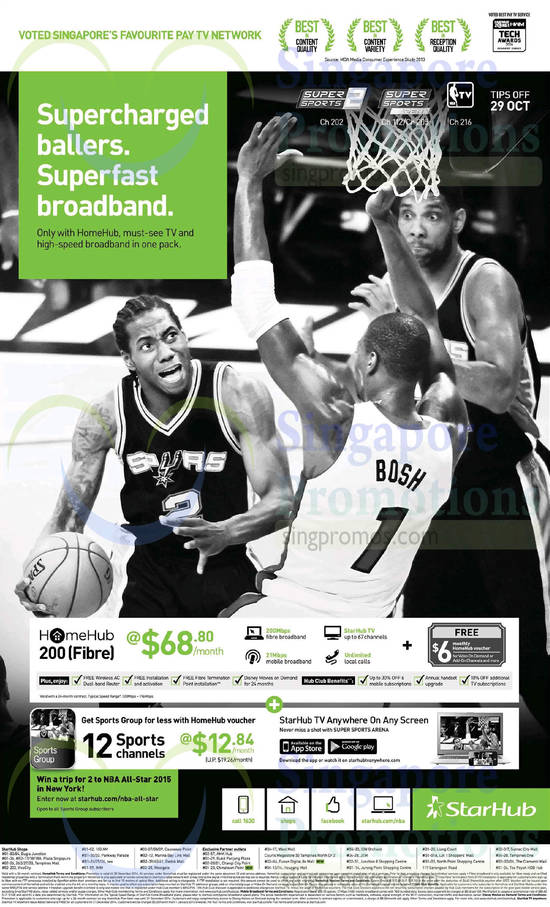 68.80 HomeHub 200 Fibre, 12.84 Sports Group Pack