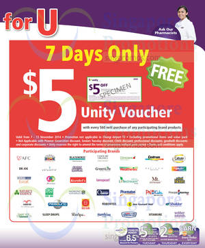 Featured image for (EXPIRED) NTUC Unity Health Offers & Promotions 17 Oct – 13 Nov 2014