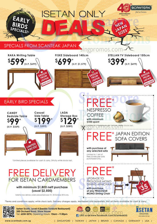 8 Oct Japan specials, Early Bird Specials, Free Gifts, Free Delivery