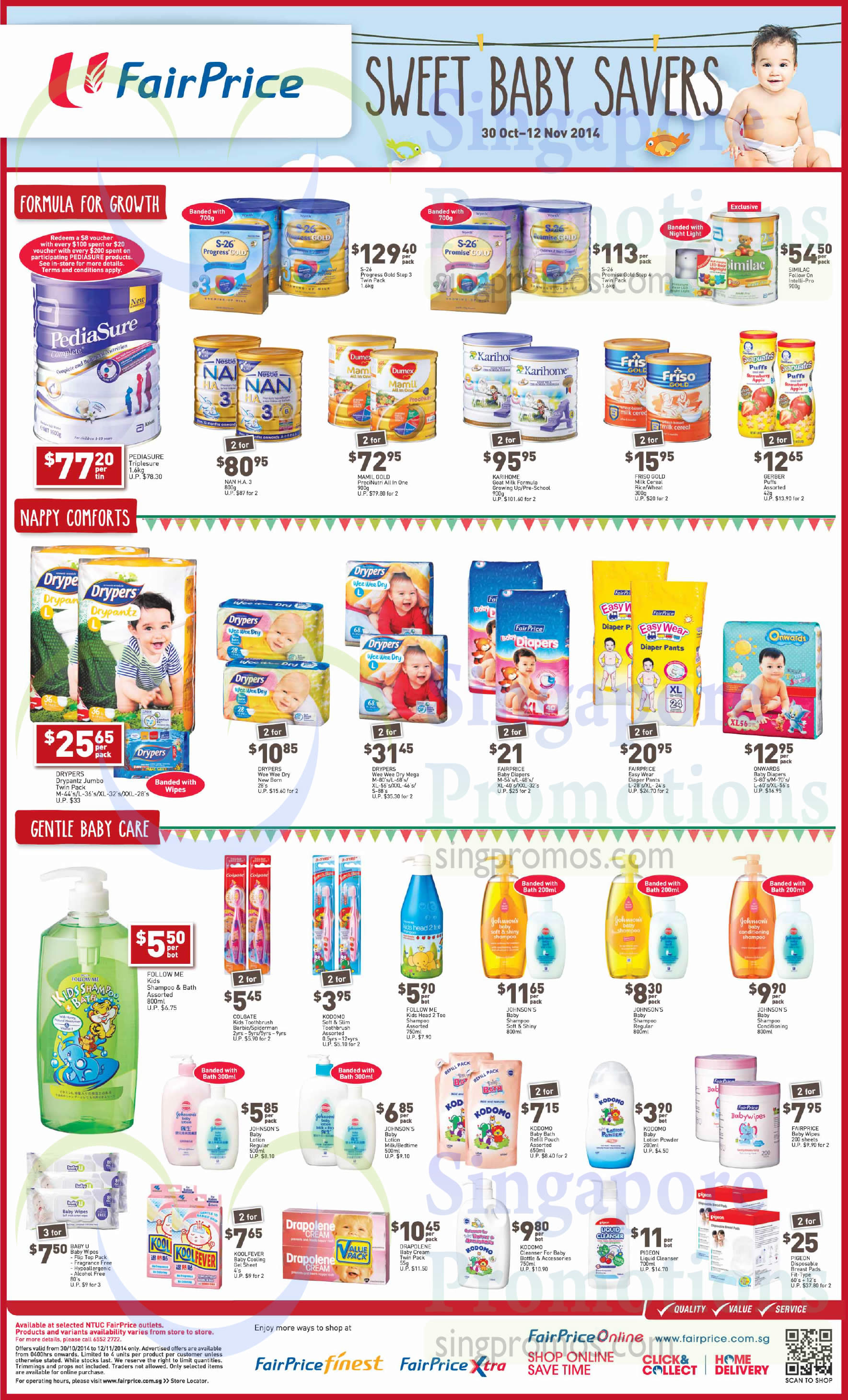 Featured image for NTUC Fairprice Baby Savers, Groceries & Wines Offers 30 Oct - 12 Nov 2014