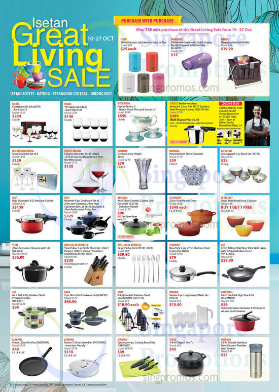 Cookwares, Utensils, Neoflam, Endo, Tantu, Le Creuset