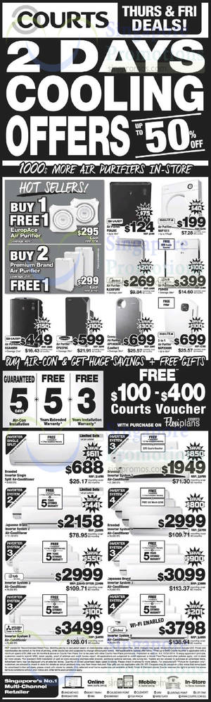 Featured image for (EXPIRED) Courts 2-Days Cooling Appliances Offers 9 – 10 Oct 2014