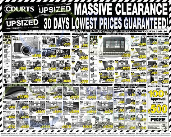 Digital Cameras, DSLRs, Tablets, Desktop PCs, Notebooks, Printers, TVs, Speakers, Canon, Fujifilm, Samsung, Sony, Asus, Toshiba, LG