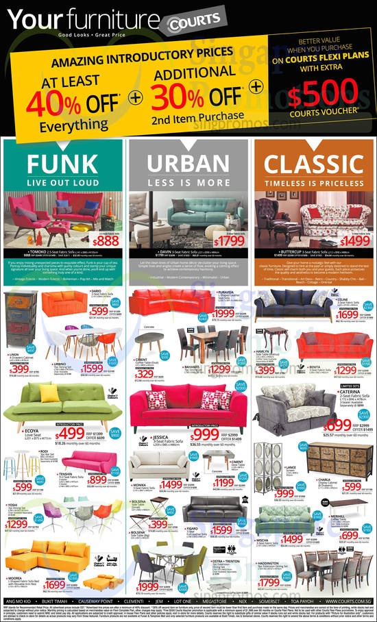 Furnitures Sofa Beds, Dining Sets, Coffee Tables, Side Tables, Cabinets, Tomoko, Davin, Moorea, Yoshi, Ciment, Dario, Figaro