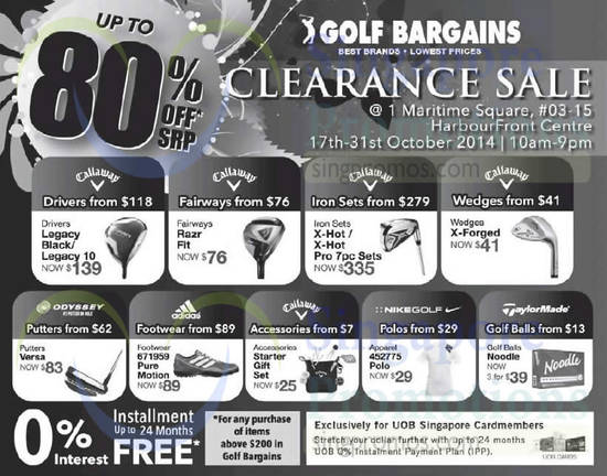 Golf Bargains 17 Oct 2014