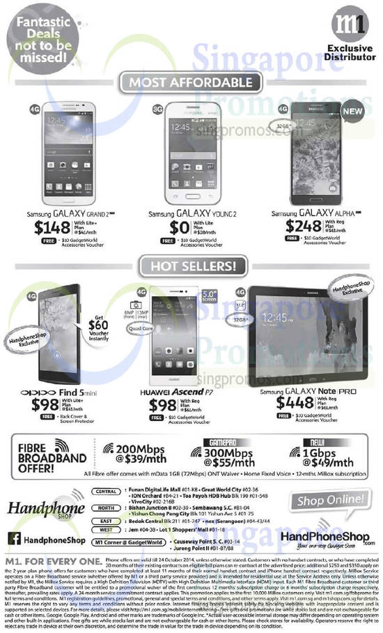 Handphone Shop Samsung Galaxy Grand 2, Young 2, Alpha, Note Pro 11.2, Huawei Ascend P7, Oppo find 5 mini