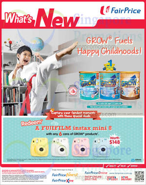 Featured image for (EXPIRED) Grow Milk Powder Buy 6 Cans & Get Free Instax Camera @ NTUC Fairprice 10 – 31 Oct 2014