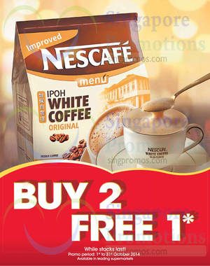 Featured image for Nescafe Ipoh White Coffee Buy 2 Get 1 Free Promo 1 – 31 Oct 2014