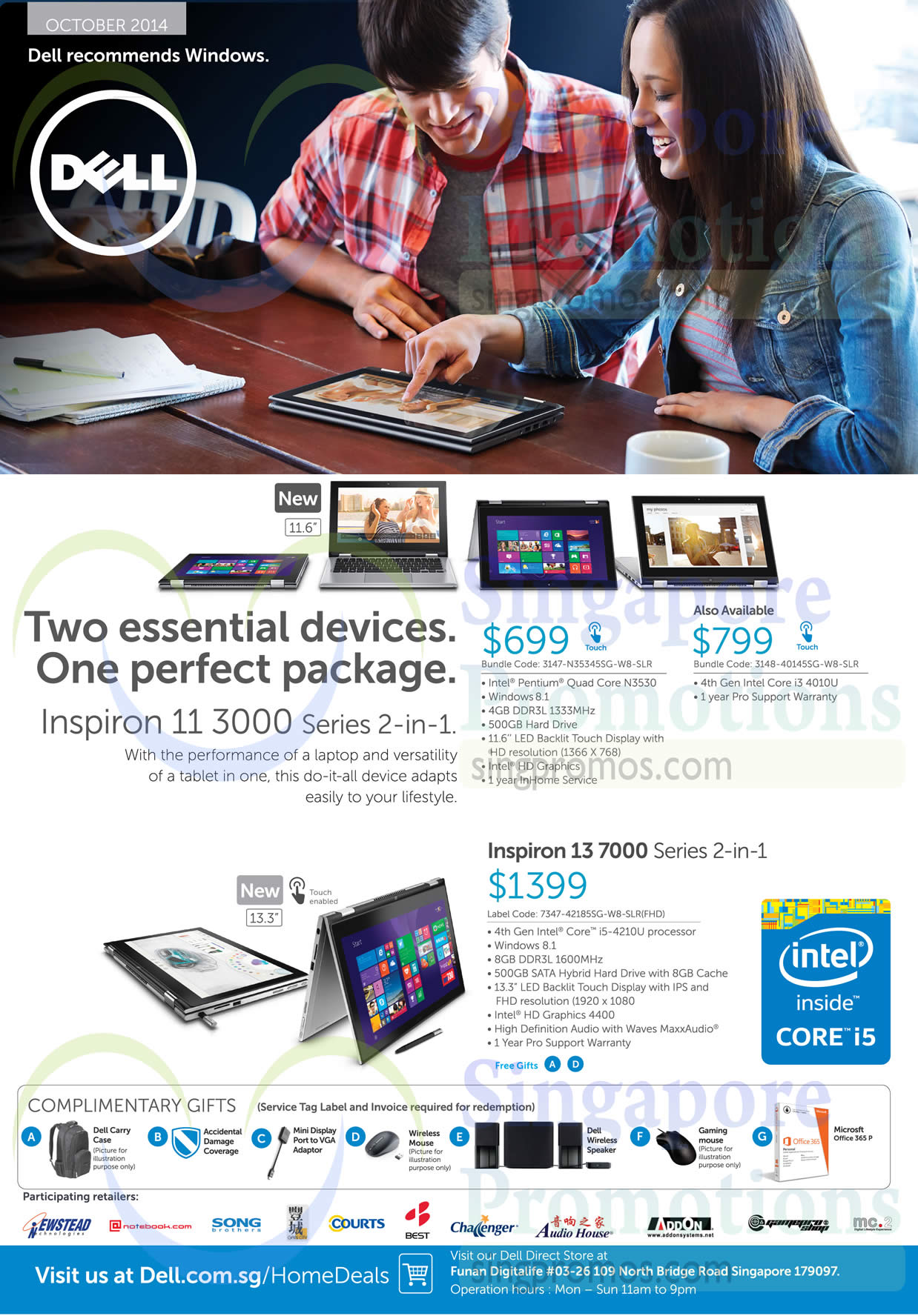 Featured image for Dell Notebooks, Desktop PCs & Monitors Offers 1 - 31 Oct 2014