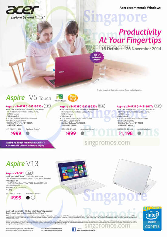 Notebooks V5 Touch, V13