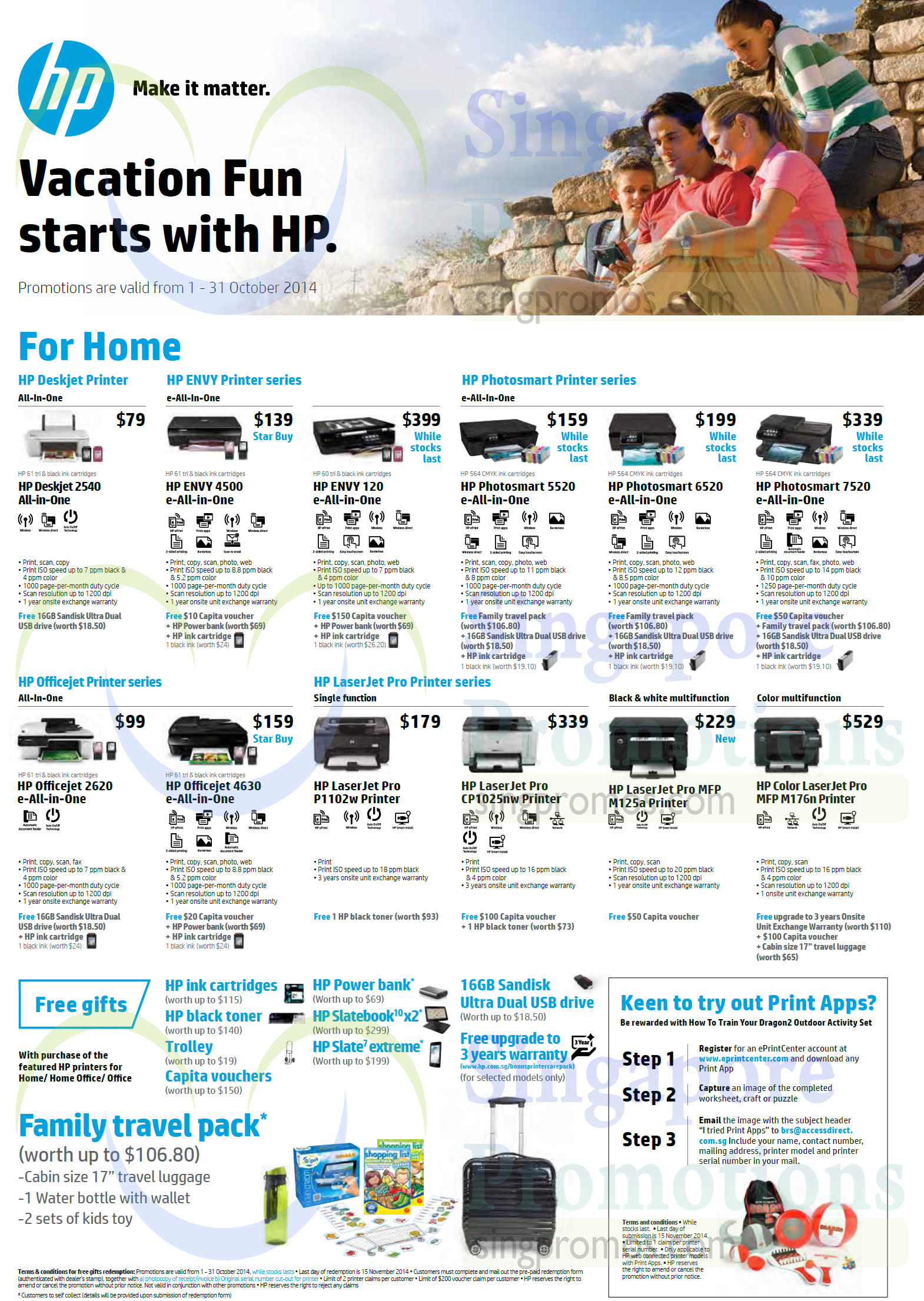 Featured image for HP Printers & Scanners Promotion Offers 1 - 31 Oct 2014