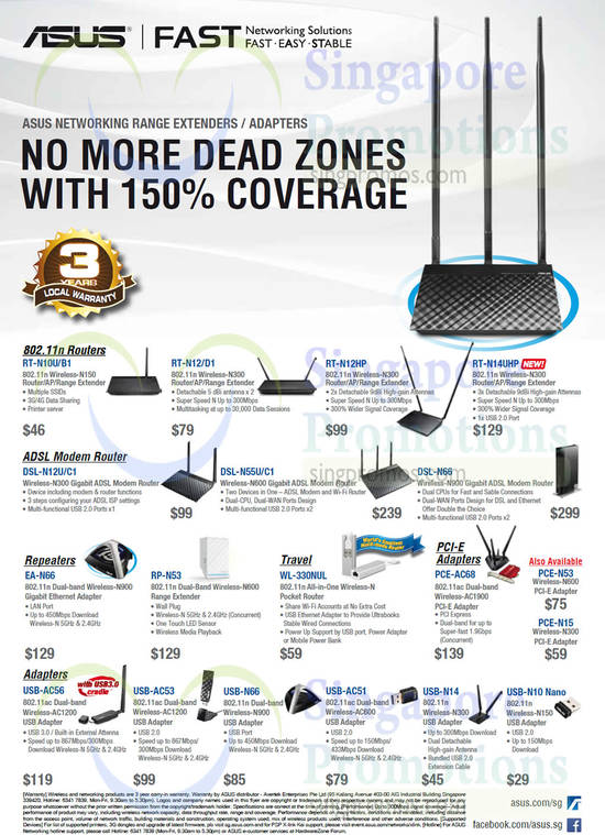 Routers, Adapters RT-N12HP, RT-N14UHP, DSL-N66, EA-N66, RP-N53, WL-330NUL, PCE-AC68, USB-AC56, USB-N66, USB-N14, USB-N10