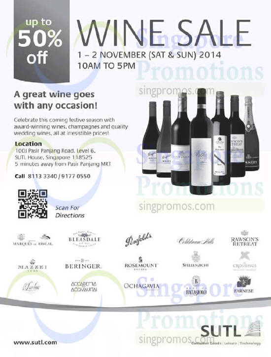 SUTL Wine Sale 31 Oct 2014