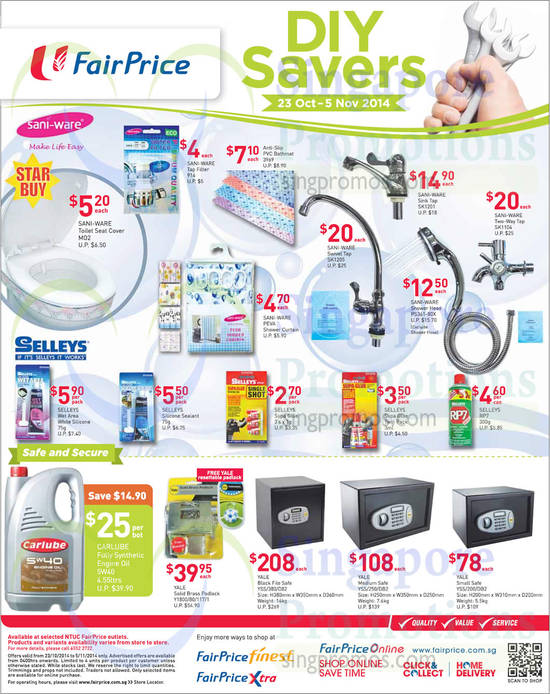 Shower Head, Car Accessories, DIY Products, Lockers, Taps, Padlocks, Safes, Sani Ware, Selleys, Carlube, Yale