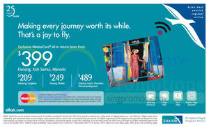 Featured image for (EXPIRED) Silkair Promotion Air Fares 9 – 26 Oct 2014