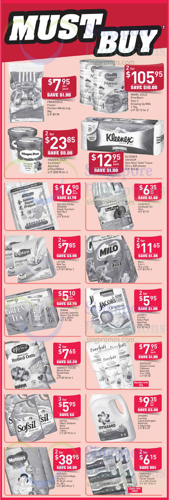 (Till 29 Oct) Must Buys, Haagen Dazs, Milk, Dumex Mamil Gold, Eversoft, Huggies, Sofsil