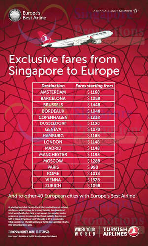 Featured image for (EXPIRED) Turkish Airlines Europe Promo Air Fares 11 – 31 Oct 2014