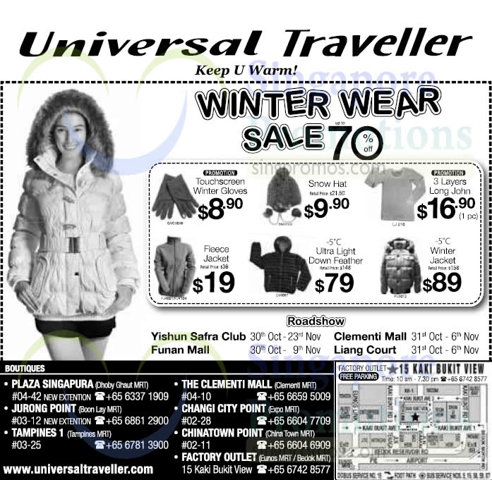 Universal Traveller Winter Wear Roadshow Liang Court 31 Oct 6