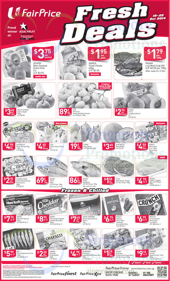 (Until 22 Oct) Fresh Deals Vegetables, Fruits, Frozen, Chilled