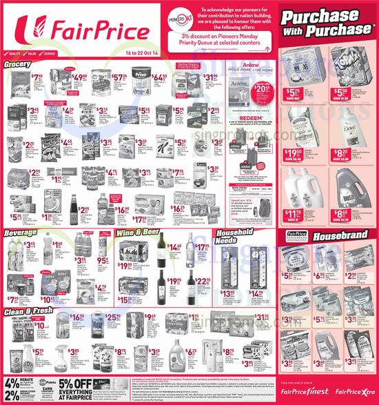 (Until 22 Oct) Grocery, Beverage, Wines, Household Needs, Purchas With Purchase, Housebrand Products