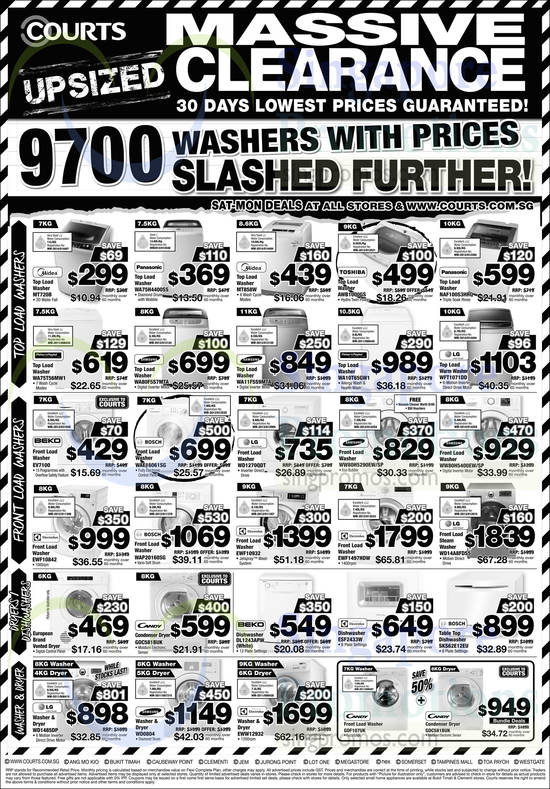 Washers, Dryers, Dishwashers, Panasonic, LG, Samsung, Toshiba, Midea, Beko, Electrolux, Candy