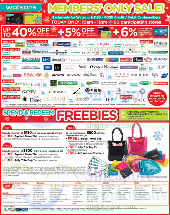 5 Nov Up to 40 Percent Off Brands, Spend n Redeem Freebies