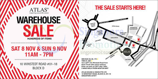 6 Nov Atlas Warehouse Sale Location Map, Directions