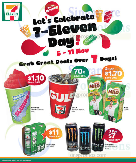 7 Eleven Discounted Items Slurperr, Gulp, Milo, Monster