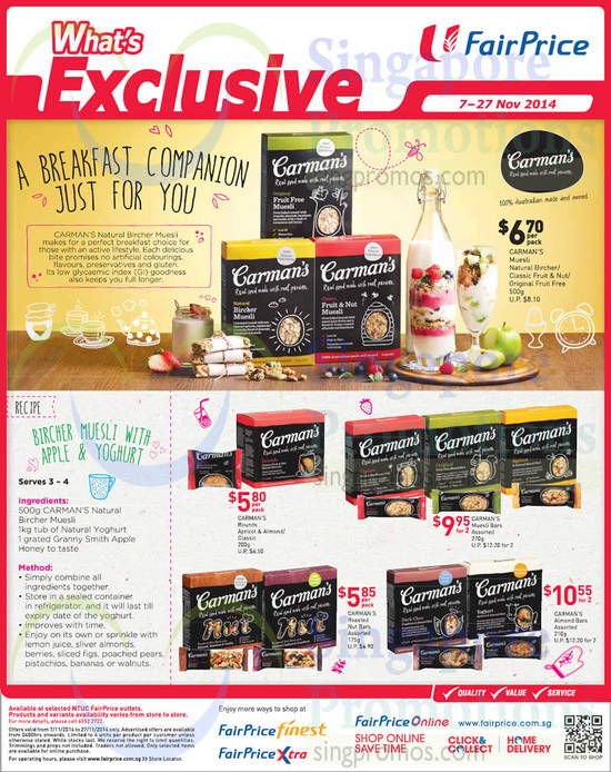 7 Nov Carmens Muesli Bars (Till 27 Nov)