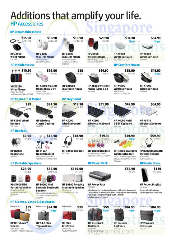 Accessories Mouse, Keyboards, Speakers, Backpacks, Messenger Bags