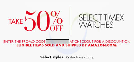 Amazon Timex 50 OFF Watches NO Min Spend Coupon Code 29 Nov