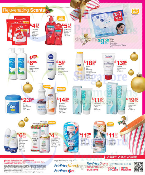 Beauty Specials, Bodywashes, Shavers, Stretchmark Cream, Glyderm, Nivea, Palmolive, QV, Dove