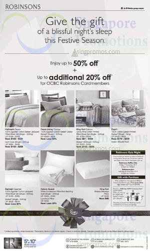 Featured image for Robinsons Bedding Accessories & Mattresses Offers 7 Nov 2014