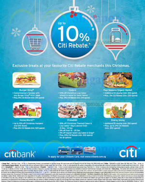 Featured image for Citibank Up To 10% Citi Rebates @ BK, Sheng Siong, Prima Deli & More 27 Nov 2014
