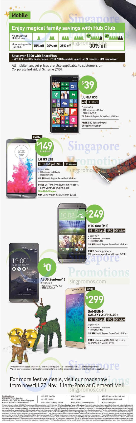 Clementi Mall Roadshow, Nokia Lumia 830, LG G3, HTC One M8, Asus Zenfone 6, Samsung Galaxy Alpha