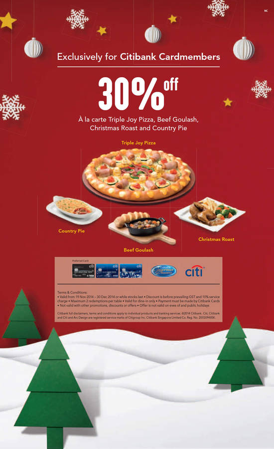 (Dine-In) 30 Percent Off Citibank For Cardholders