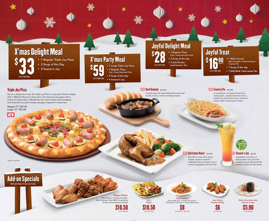 (Dine-In) Xmas Delight Meal, Xmas Party Meal, Joyful Delight Mean, Joyful Treat, Add-On Specials