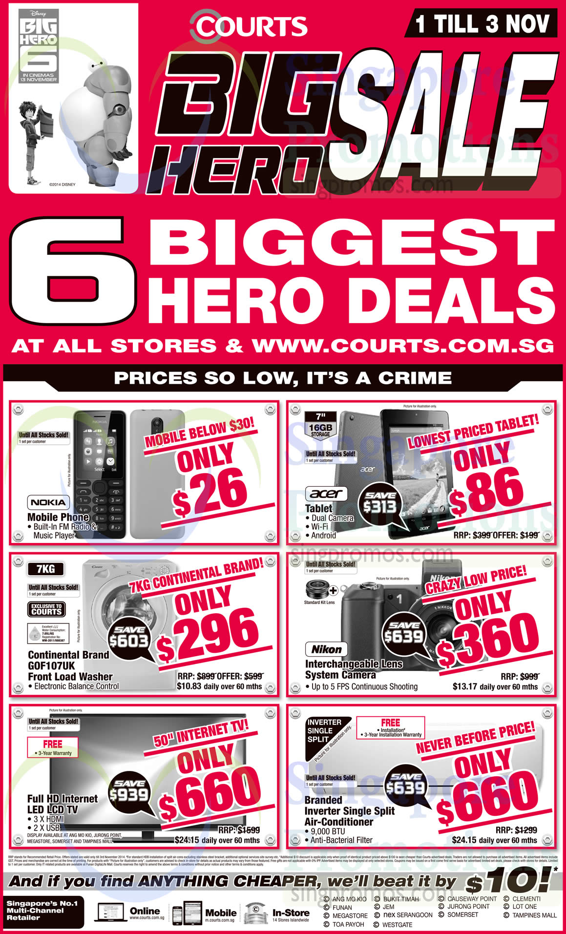 Featured image for Courts Big Hero Sale Offers 1 - 3 Nov 2014