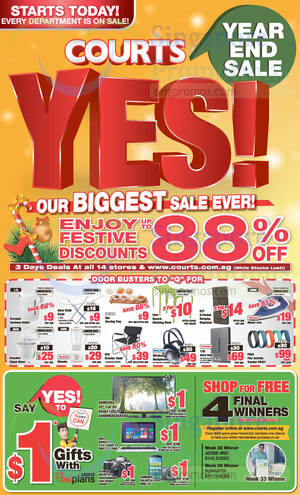 Featured image for (EXPIRED) Courts Year End Sale Offers 29 Nov – 1 Dec 2014